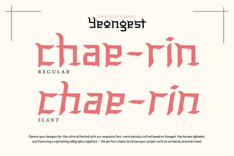 Yeongest - Korean Style Font Font twinletter 