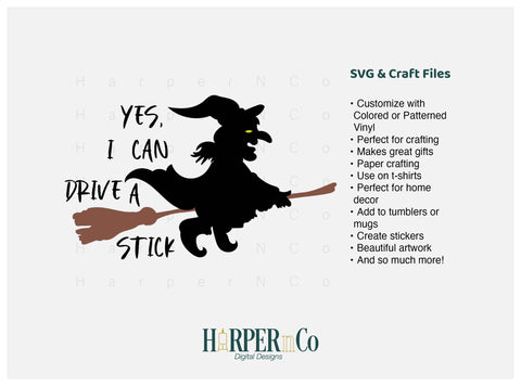 Yes I Can Drive a Stick SVG PNG Cut EPS File SVG HarperNCo 