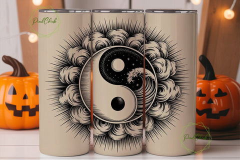 Yin Yang Celestial Tumbler Wrap Sublimation PixelChick 