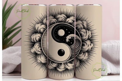 Yin Yang Celestial Tumbler Wrap Sublimation PixelChick 