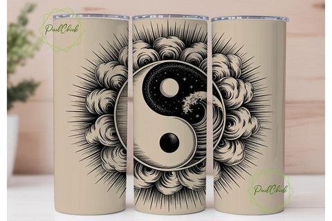 Yin Yang Celestial Tumbler Wrap Sublimation PixelChick 