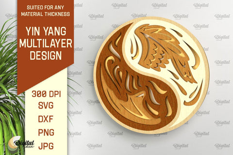 YIN YANG Multilayer Laser Cut Bundle. YIN YANG Home Decor SVG SVG Evgenyia Guschina 