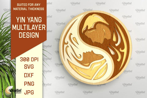 YIN YANG Multilayer Laser Cut Bundle. YIN YANG Home Decor SVG SVG Evgenyia Guschina 