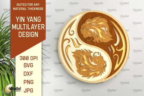 YIN YANG Multilayer Laser Cut Bundle. YIN YANG Home Decor SVG SVG Evgenyia Guschina 