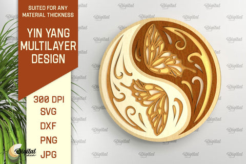 YIN YANG Multilayer Laser Cut Bundle. YIN YANG Home Decor SVG SVG Evgenyia Guschina 