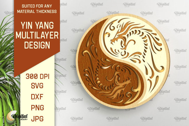 YIN YANG Multilayer Laser Cut. YIN YANG Home Decor SVG SVG Evgenyia Guschina 