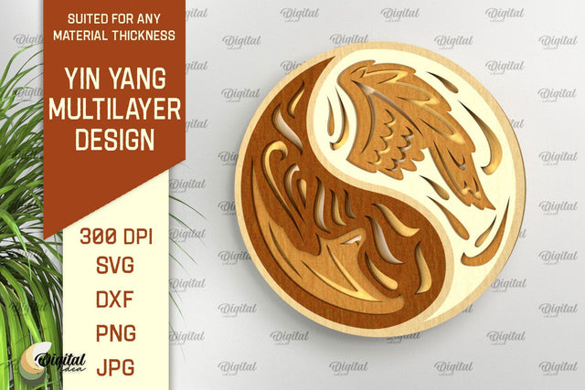 YIN YANG Multilayer Laser Cut. YIN YANG Home Decor SVG SVG Evgenyia Guschina 