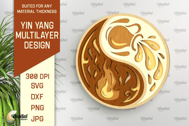 YIN YANG Multilayer Laser Cut. YIN YANG Home Decor SVG SVG Evgenyia Guschina 