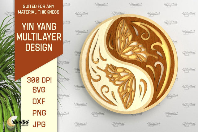 YIN YANG Multilayer Laser Cut. YIN YANG Home Decor SVG SVG Evgenyia Guschina 