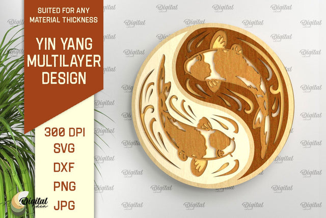 YIN YANG Multilayer Laser Cut. YIN YANG Home Decor SVG SVG Evgenyia Guschina 