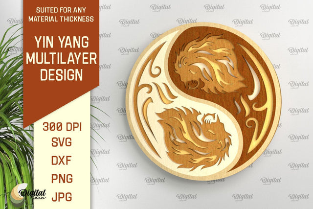 YIN YANG Multilayer Laser Cut. YIN YANG Home Decor SVG SVG Evgenyia Guschina 