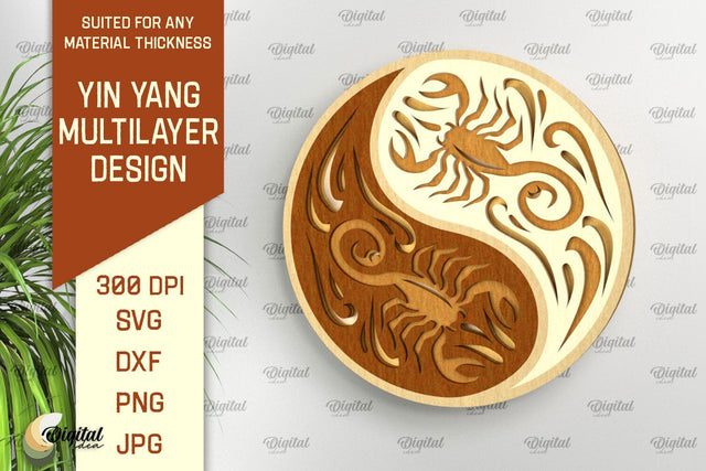 YIN YANG Multilayer Laser Cut. YIN YANG Home Decor SVG SVG Evgenyia Guschina 