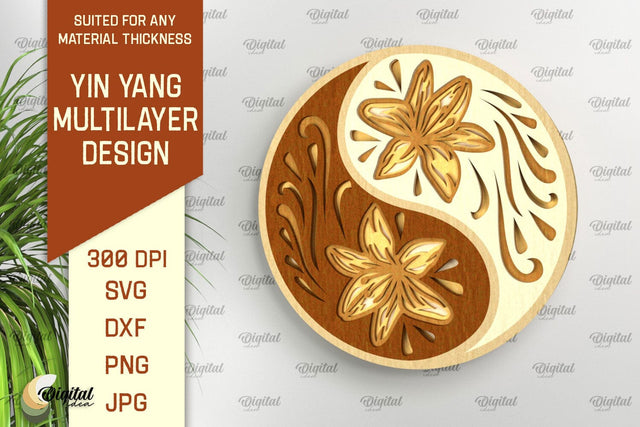YIN YANG Multilayer Laser Cut. YIN YANG Home Decor SVG SVG Evgenyia Guschina 