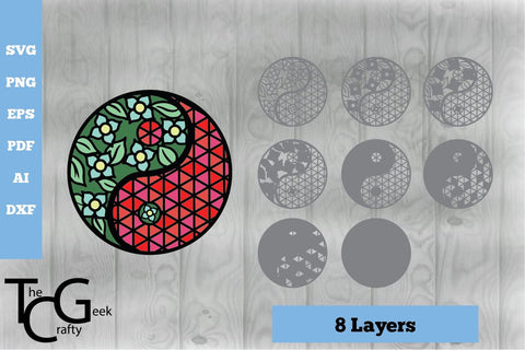 Yin Yang Shadow Box and 3D Layered SVG SVG The Crafty Geek 