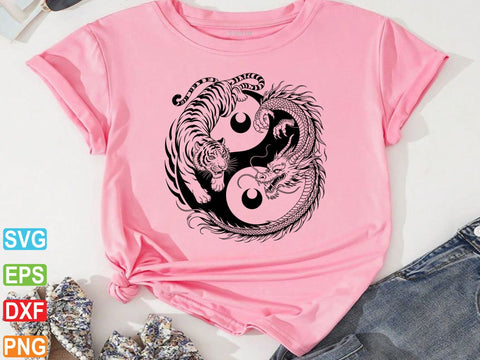 Yin Yang Tiger And Dragon Svg, Yin Yang Clipart SVG Creativeart88 