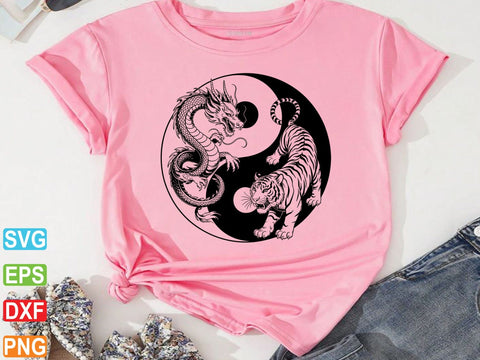 Yin Yang Tiger And Dragon Svg, Yin Yang Clipart SVG Creativeart88 