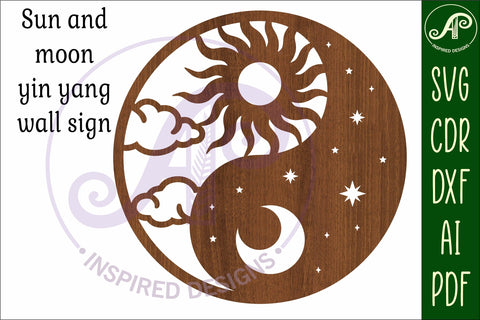Yin yang wall sign svg laser cut file SVG APInspireddesigns 