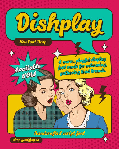 YJ Dishplay – Warm, Playful Display Font for Branding & Menus Font Yenty Jap Creative 