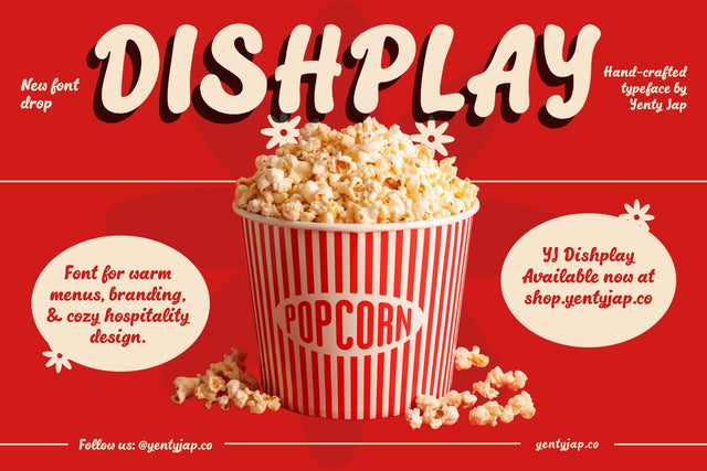 YJ Dishplay – Warm, Playful Display Font for Branding & Menus Font Yenty Jap Creative 