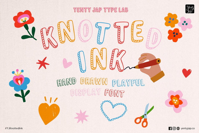 YJ Knotted Ink Font Font Yenty Jap Creative 