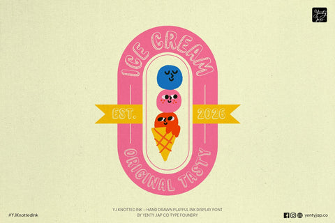YJ Knotted Ink Font Font Yenty Jap Creative 