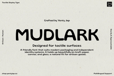 YJ Mudlark | Playful Rounded Display Font for Branding & Packaging Font Yenty Jap Creative 