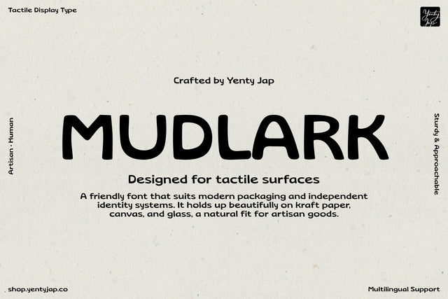 YJ Mudlark | Playful Rounded Display Font for Branding & Packaging Font Yenty Jap Creative 