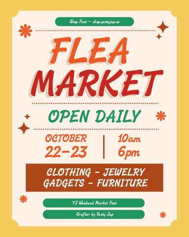 YJ Weekend Market font Font Yenty Jap Creative 