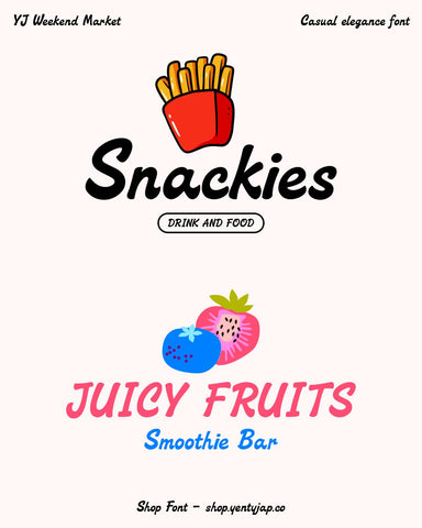 YJ Weekend Market font Font Yenty Jap Creative 