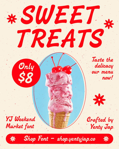 YJ Weekend Market font Font Yenty Jap Creative 