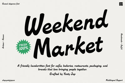 YJ Weekend Market font Font Yenty Jap Creative 