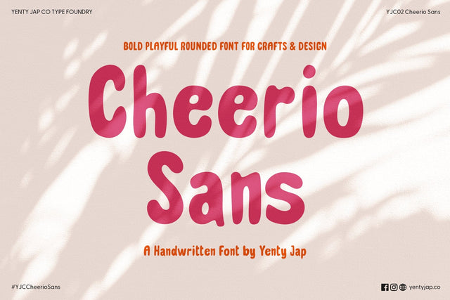 YJC Cheerio Sans Font - a quirky, hand-drawn font Font Yenty Jap Creative 