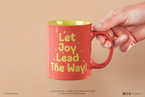 YJC Hillside Hop - A Fun & Bouncy Handwritten Font Font Yenty Jap Creative 