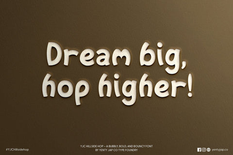 YJC Hillside Hop - A Fun & Bouncy Handwritten Font Font Yenty Jap Creative 