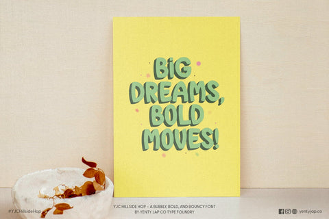 YJC Hillside Hop - A Fun & Bouncy Handwritten Font Font Yenty Jap Creative 