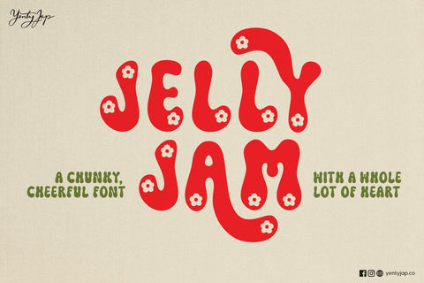 YJC JellyJam - A Chunky, Groovy, Retro Font Font Yenty Jap Creative 