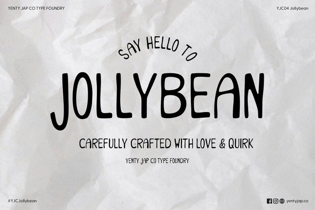 YJC Jollybean Font - Playful Handwritten Font for Crafts, Logos & Invitations Font Yenty Jap Creative 
