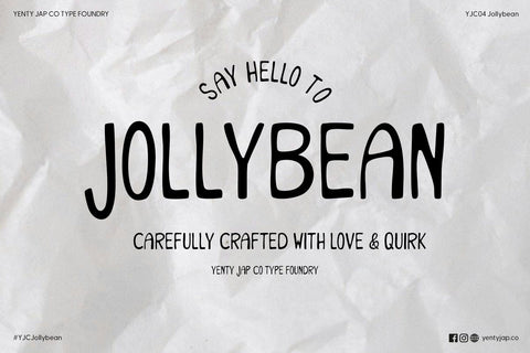 YJC Jollybean Font - Playful Handwritten Font for Crafts, Logos & Invitations Font Yenty Jap Creative 