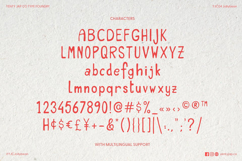 YJC Jollybean Font - Playful Handwritten Font for Crafts, Logos & Invitations Font Yenty Jap Creative 