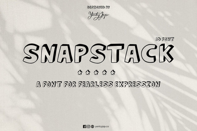 YJC Snapstack - A Playful 3D Cartoon Font Font Yenty Jap Creative 