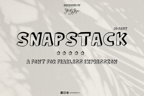 YJC Snapstack - A Playful 3D Cartoon Font Font Yenty Jap Creative 