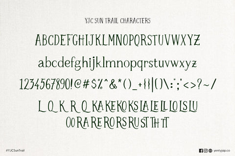 YJC Sun Trail - A Warm Rustic Handwritten Font for Branding & Crafts Font Yenty Jap Creative 
