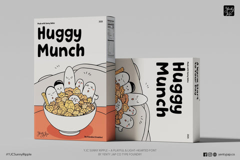 YJC Sunny Ripple - The Handcrafted Hug Font Font Yenty Jap Creative 