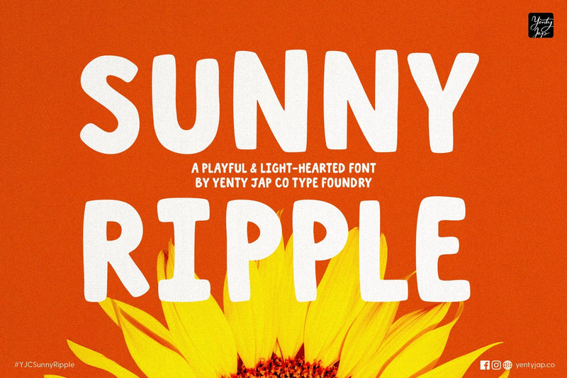 YJC Sunny Ripple - The Handcrafted Hug Font Font Yenty Jap Creative 