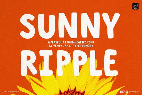 YJC Sunny Ripple - The Handcrafted Hug Font Font Yenty Jap Creative 
