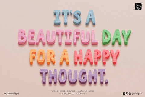 YJC Sunny Ripple - The Handcrafted Hug Font Font Yenty Jap Creative 