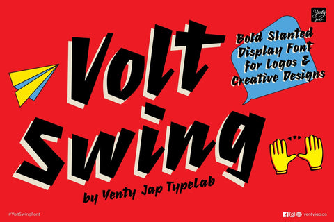 YJC Volt Swing – Bold Slanted Display Font for Logos & Creative Designs Font Yenty Jap Creative 