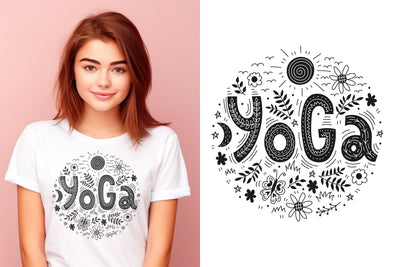 Yoga Doodle Lettering Sublimation Rin Green 