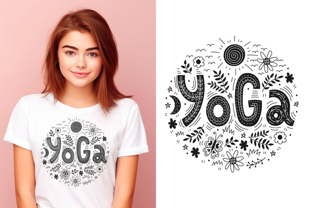 Yoga Doodle Lettering Sublimation Rin Green 