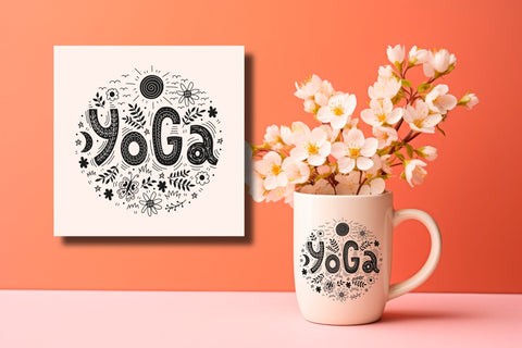 Yoga Doodle Lettering Sublimation Rin Green 
